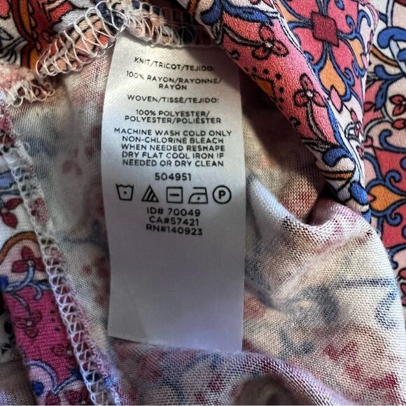 Loft Paisley Print Tank Top w/ Button Collar and Front Pockets. Sz M. Great Cond - Picture 9 of 11